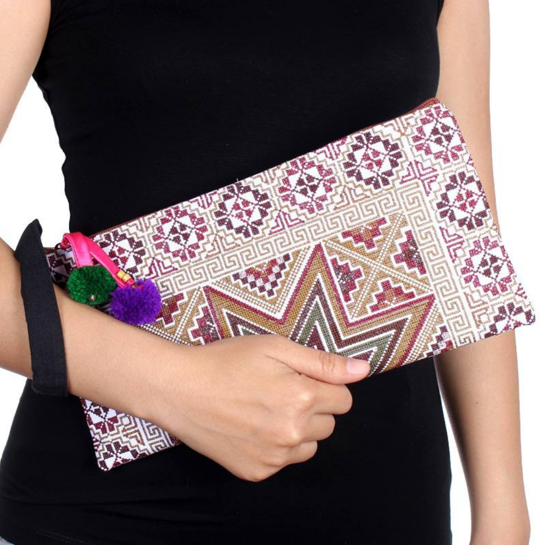 Tahj Embroidered Wristlet - Thailand