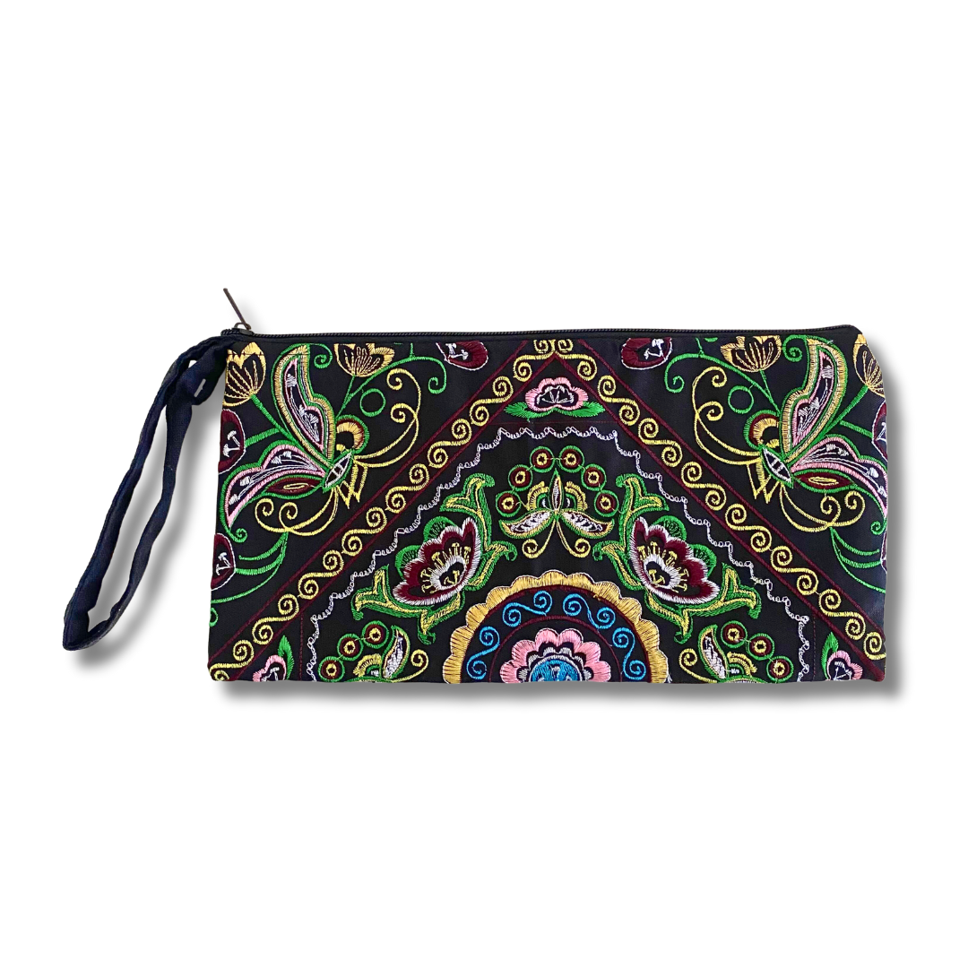 Sarita Hmong Embroidered Wristlet - Thailand