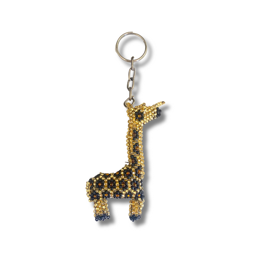 Giraffe Seed Bead Key Chain - Guatemala