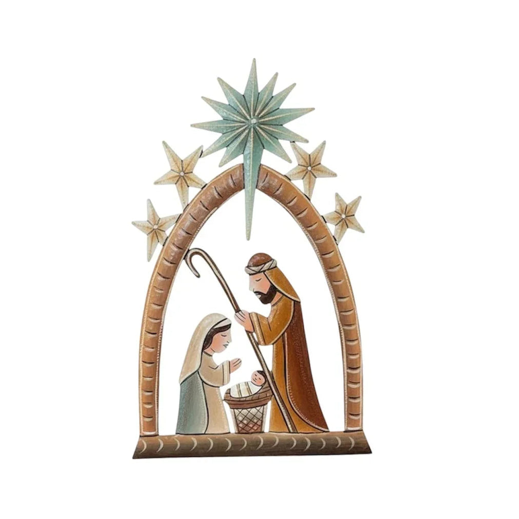Painted Bronze Nativity