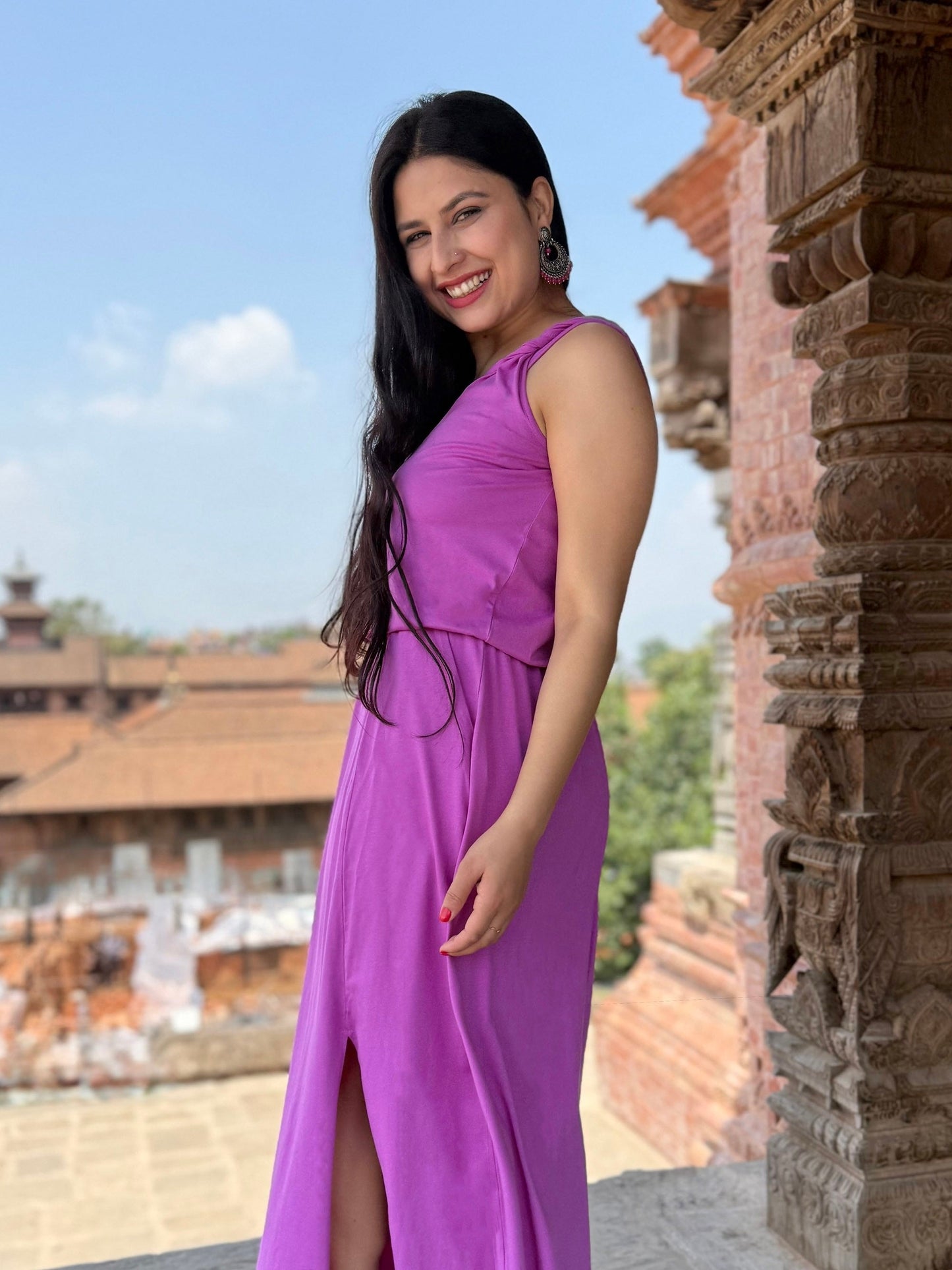 MICHAL dress in Magenta Bloom