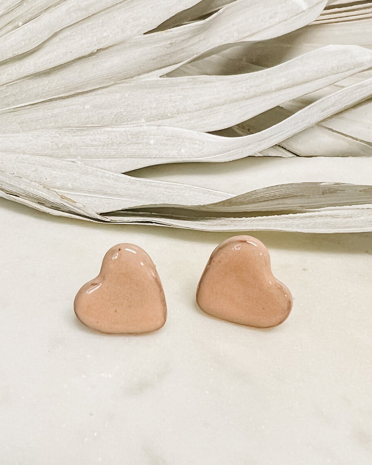 Heart Studs (Blush)