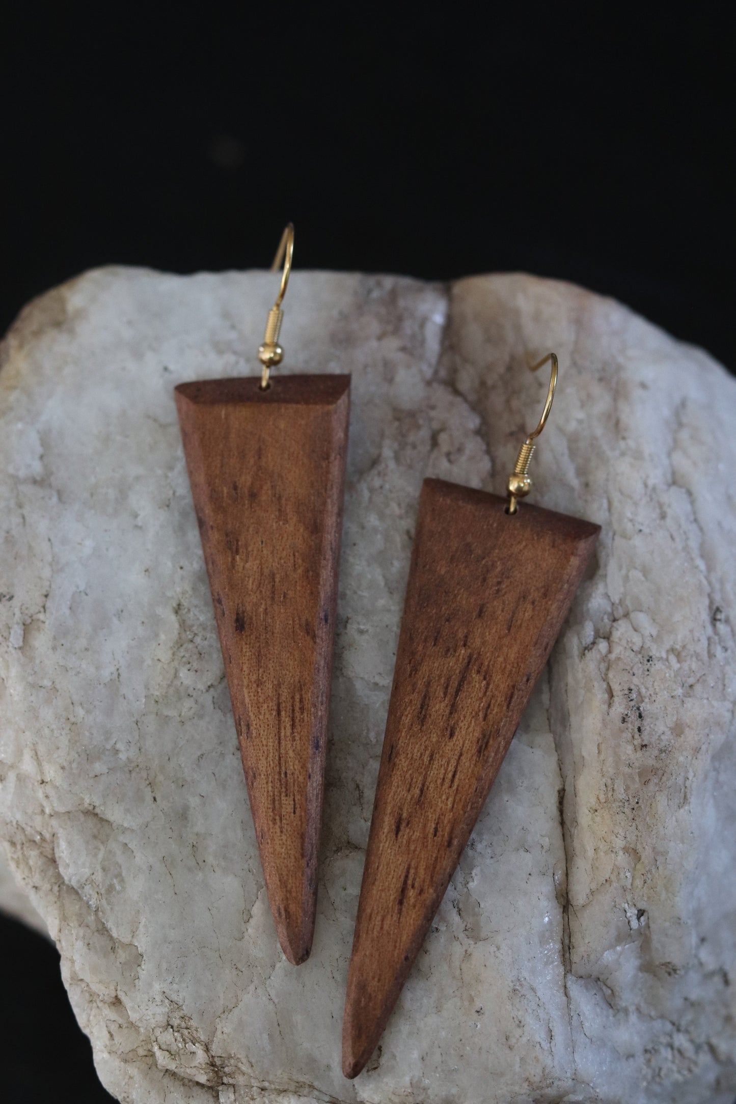 Mahogany Triangle Earrings