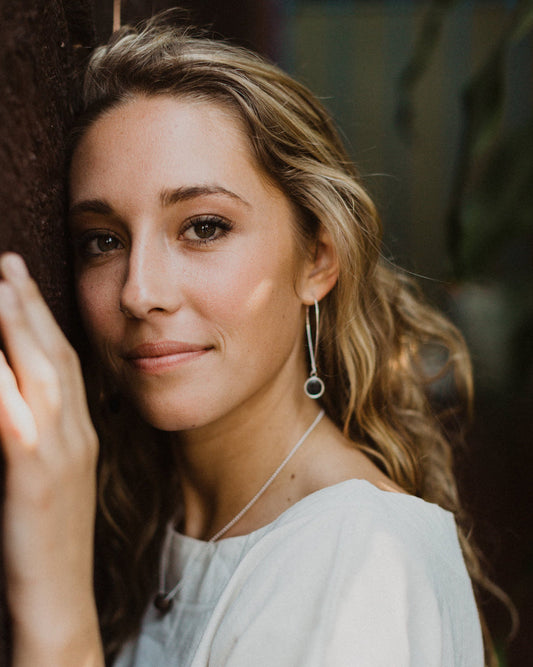 Angie Earrings - Silver Horn