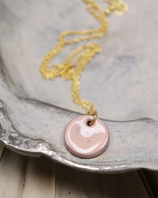 Hope Necklace - Blush (Ceramic and Gold)