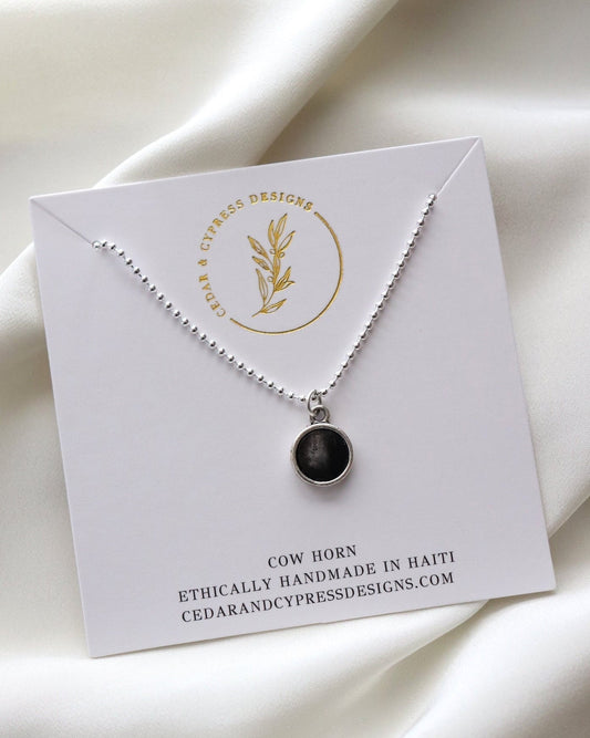 Angie Necklace - Silver Horn