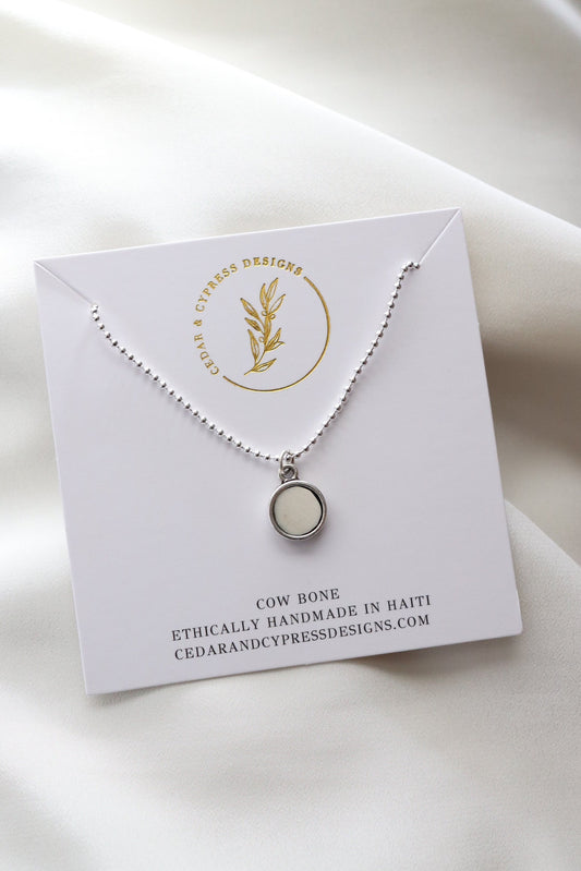 Angie Necklace - Silver Bone