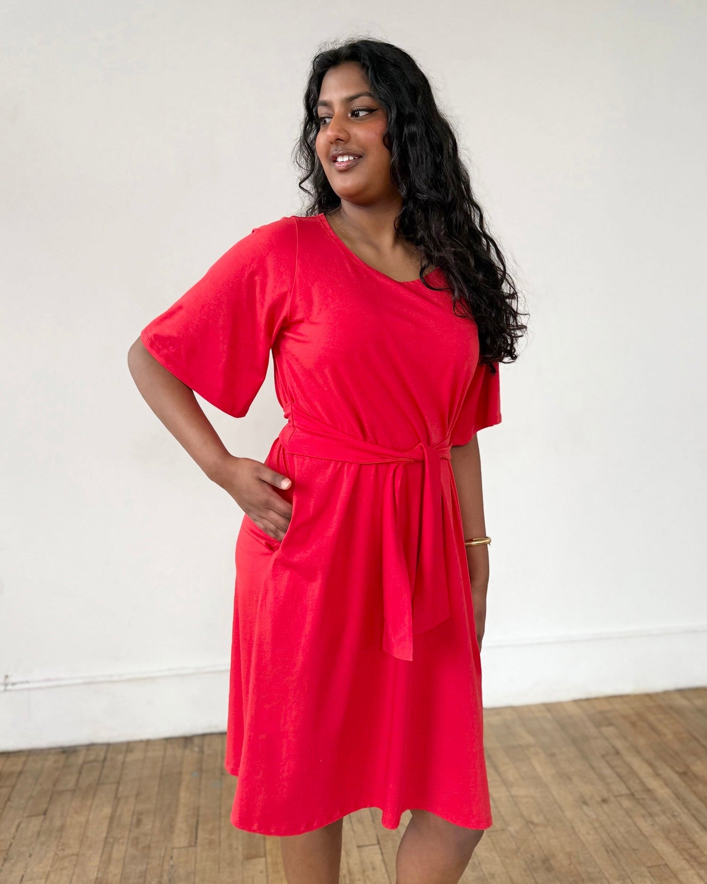 IRVINE dress in Bright Ruby
