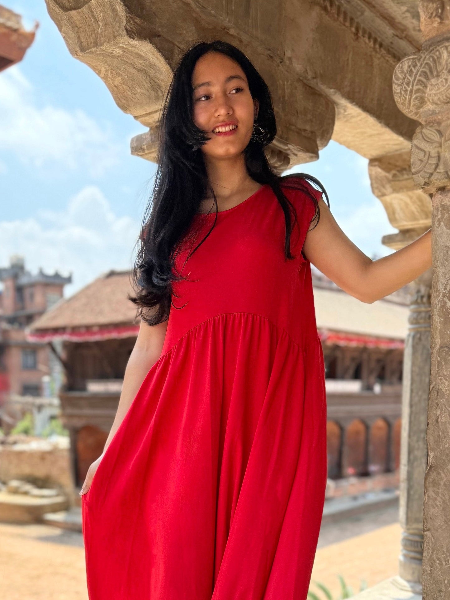 DEBORAH dress in Bright Ruby