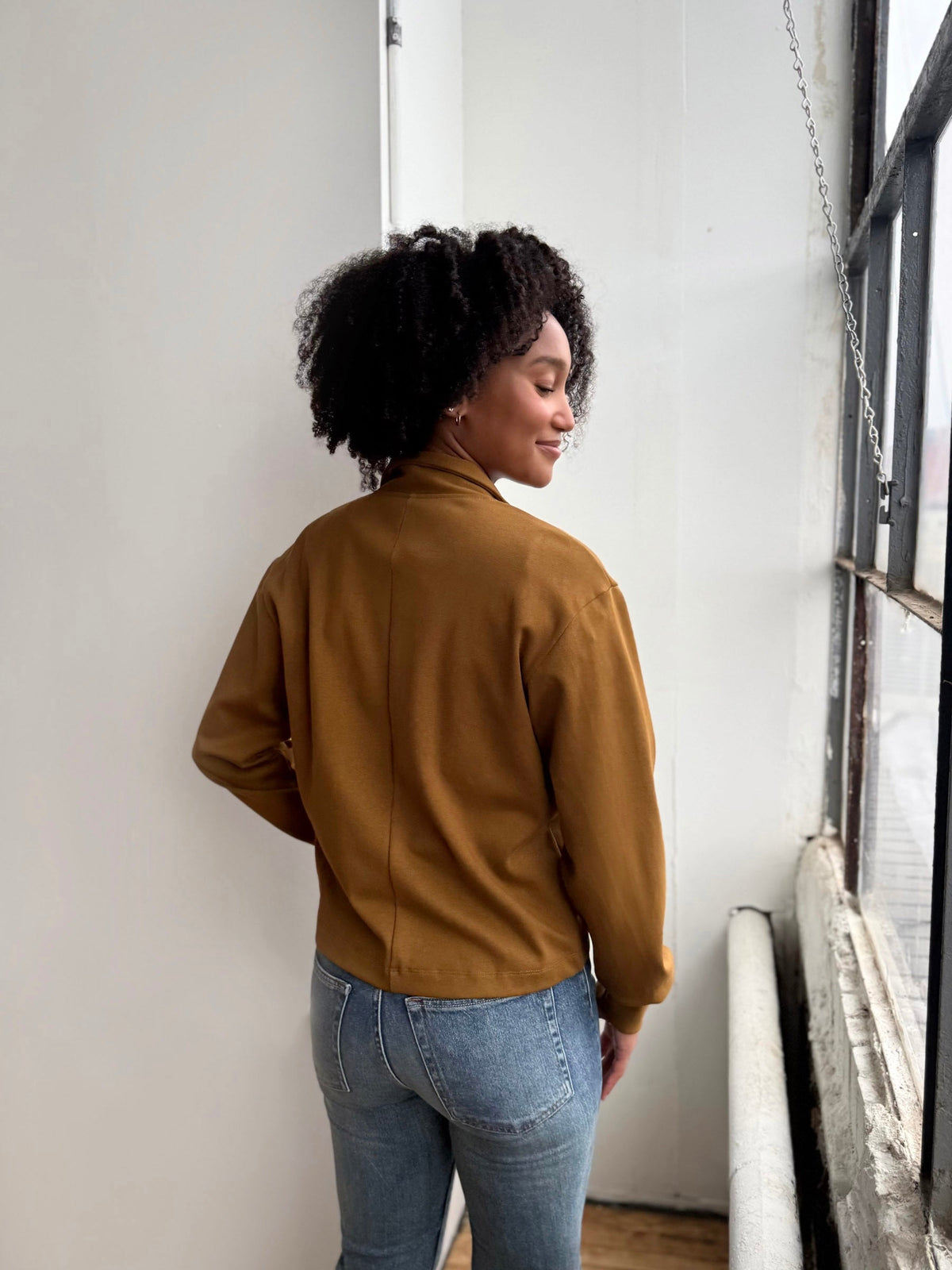 SHELLY heavy-knit jacket in Warm Sienna