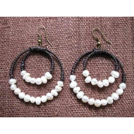 Gemstone Orbit Hoop Earrings - Thailand