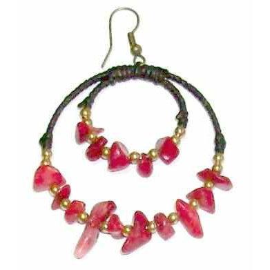 Gemstone Orbit Hoop Earrings - Thailand