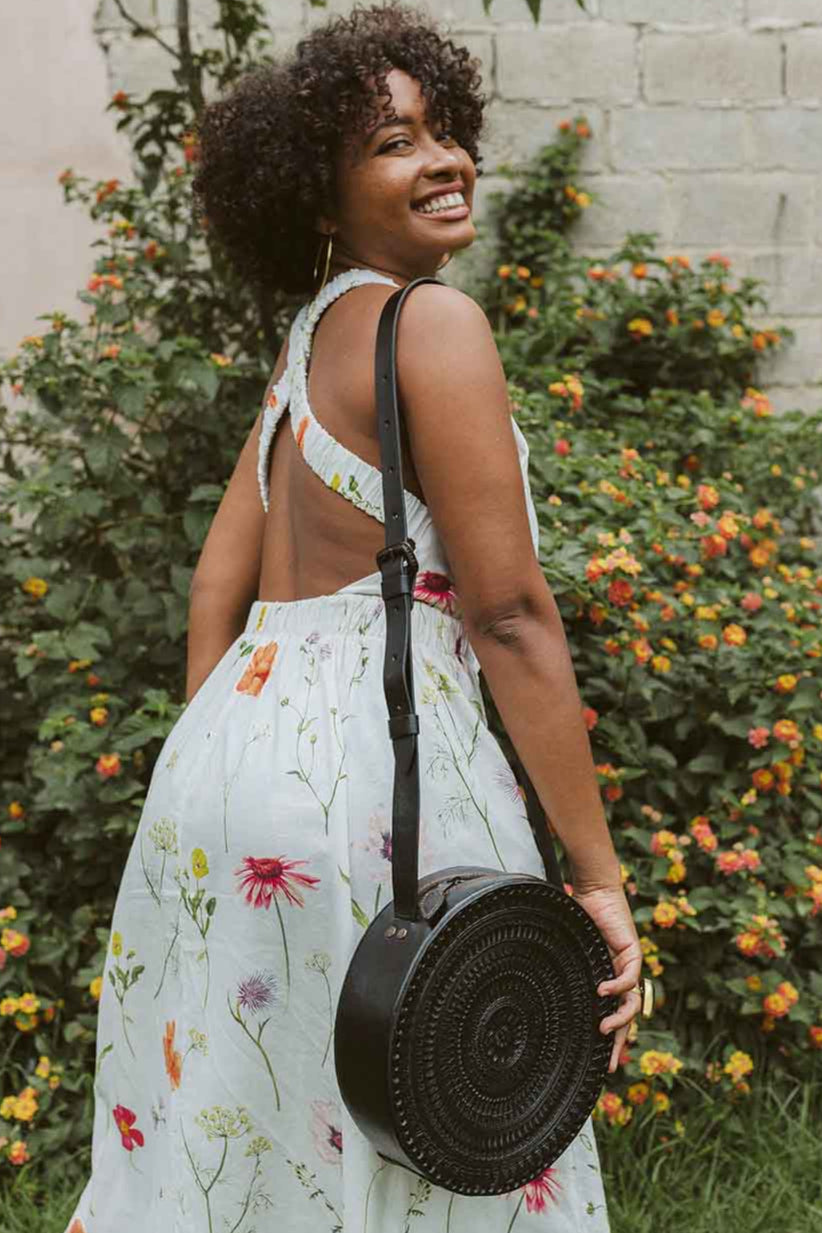 Embossed Circle Crossbody