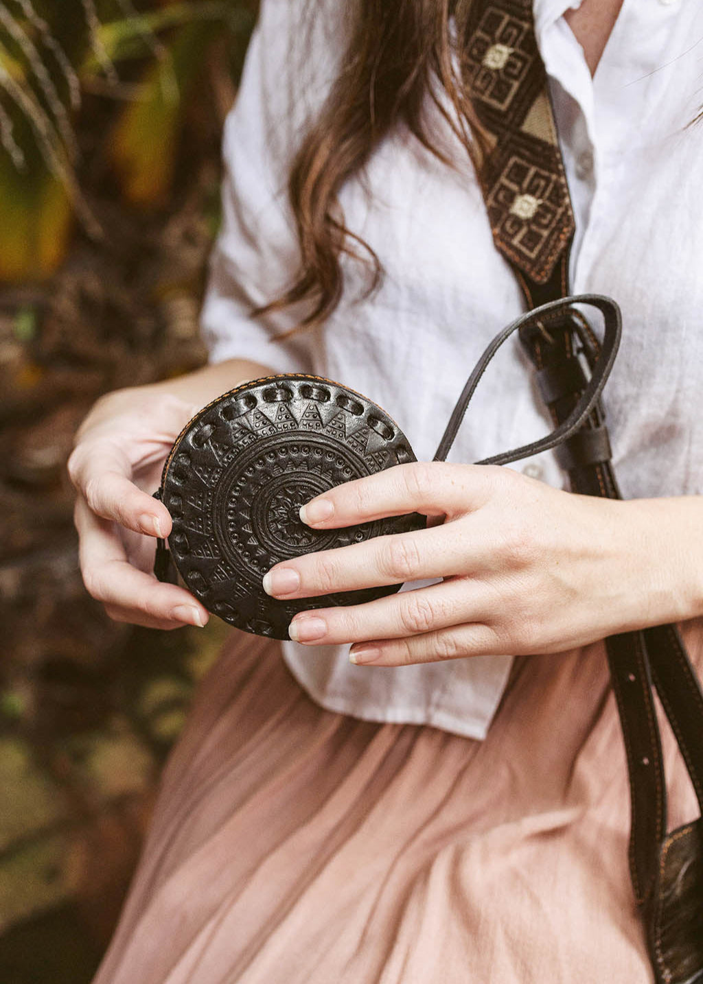 Embossed Circle Wristlet