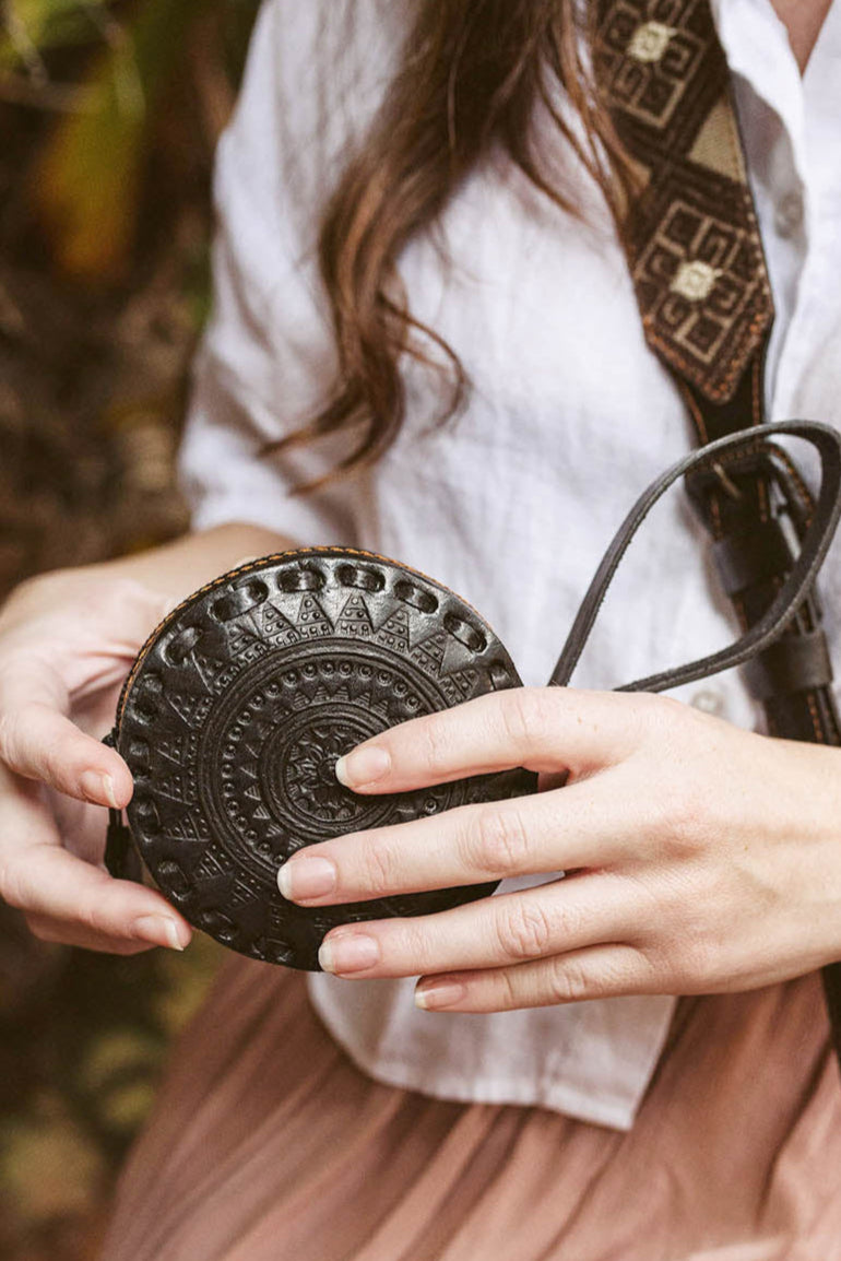 Embossed Circle Wristlet