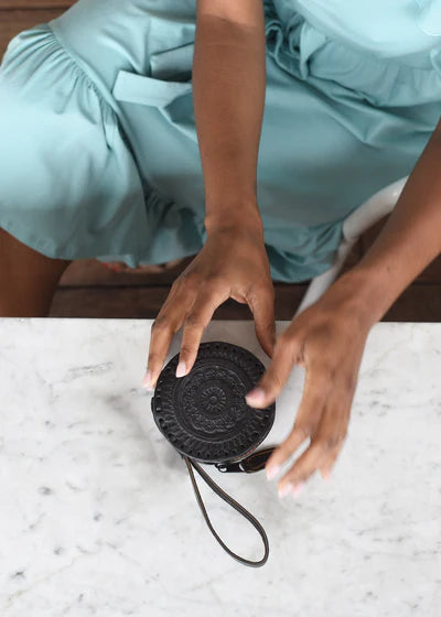 Embossed Circle Wristlet