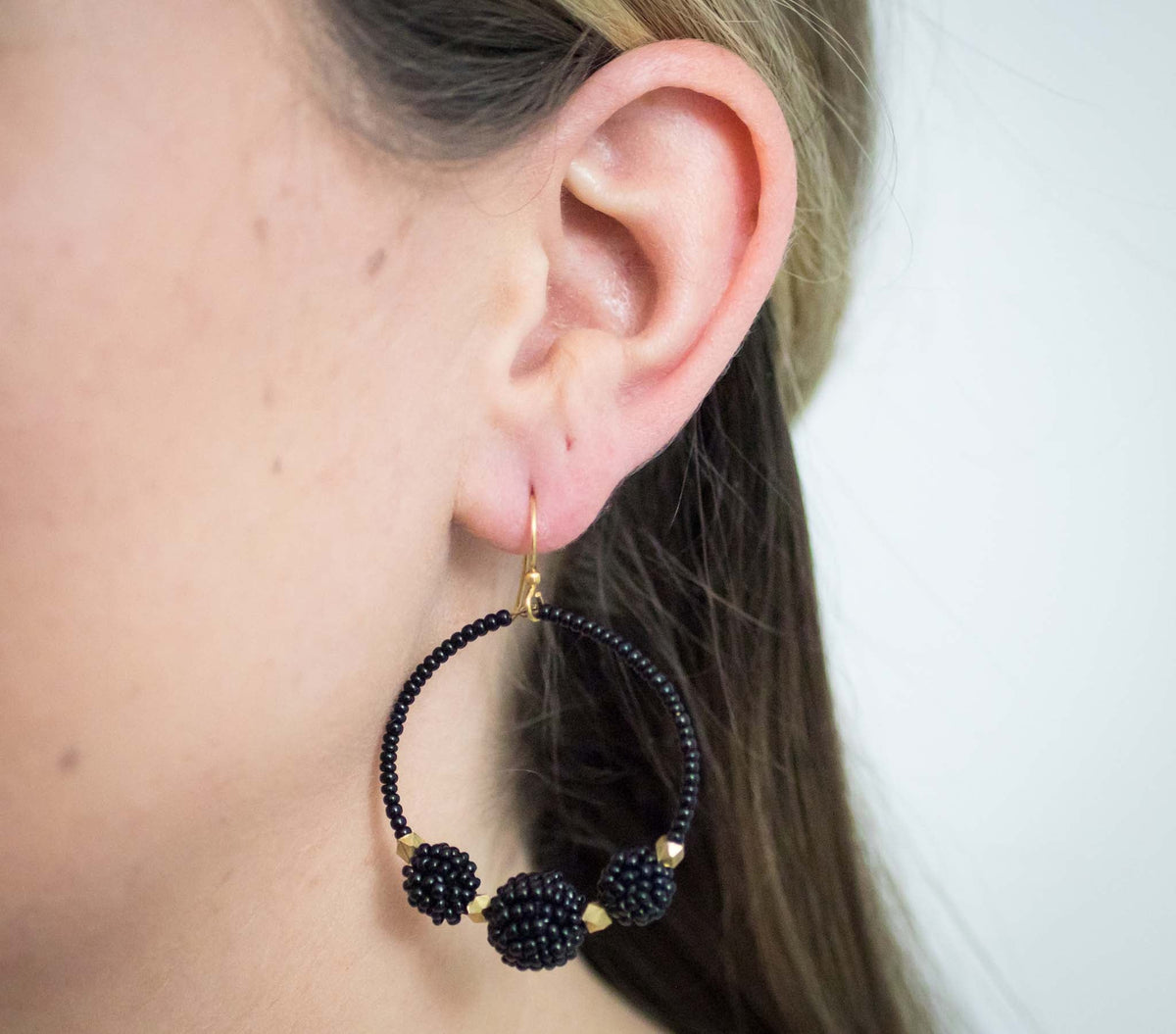 <br> The Uptown Girl Hoops - Black