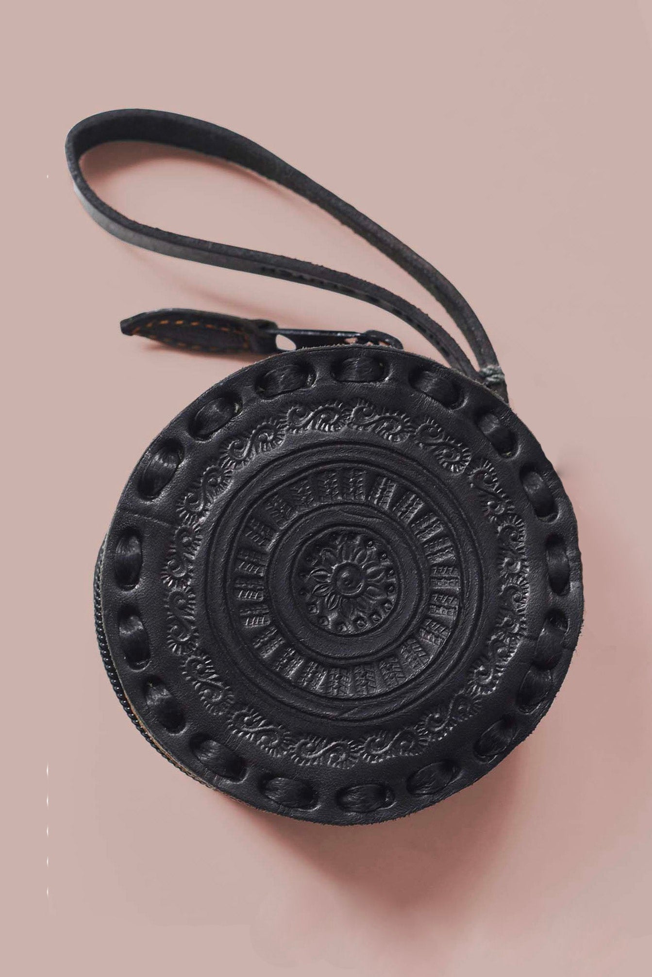 Embossed Circle Wristlet
