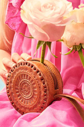 Embossed Circle Wristlet