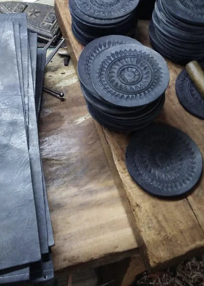 Embossed Circle Wristlet
