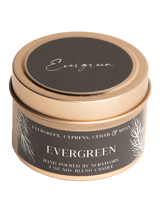 Evergreen Tin Candle