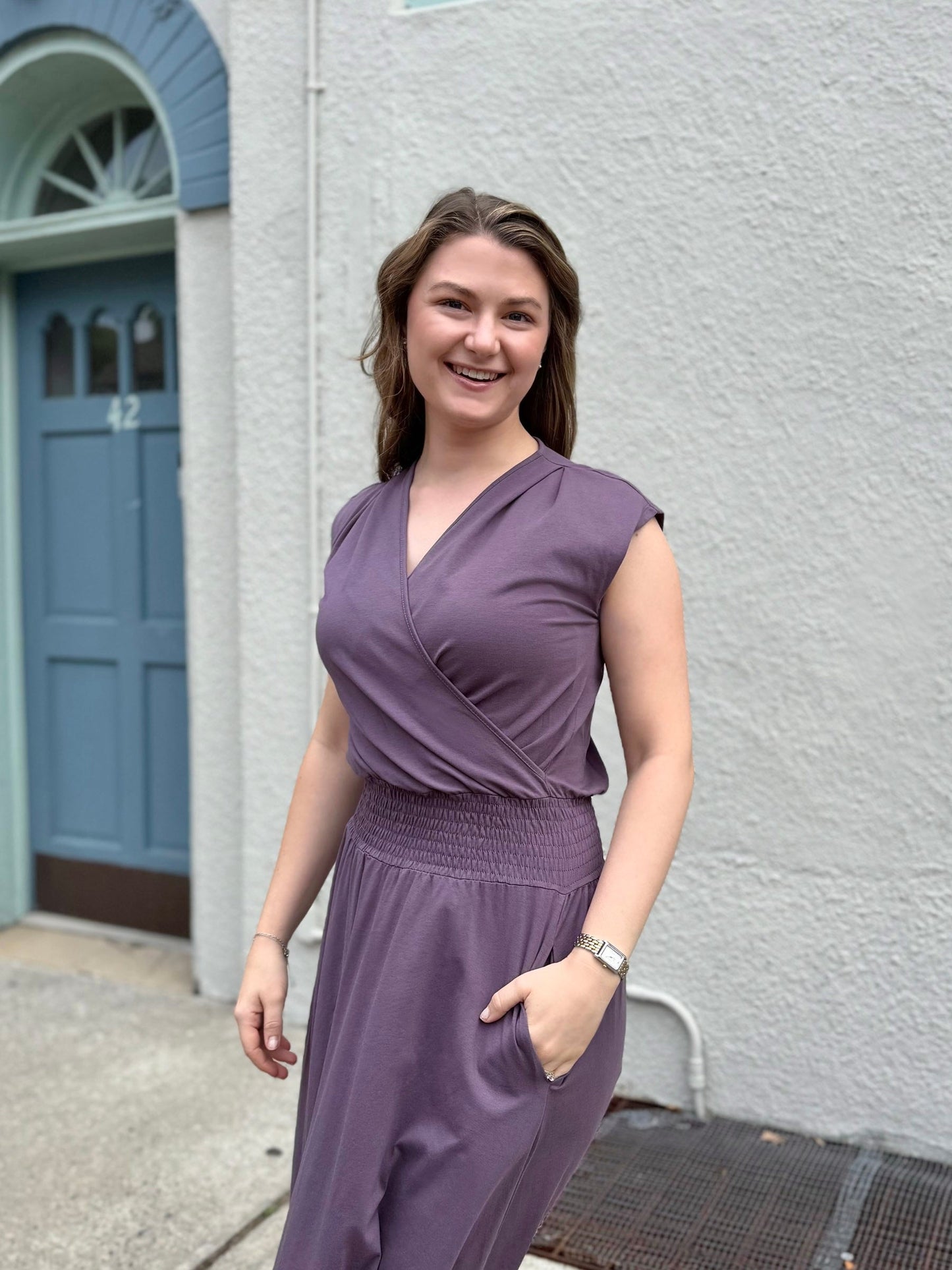 AUBREE dress in Smoky Purple