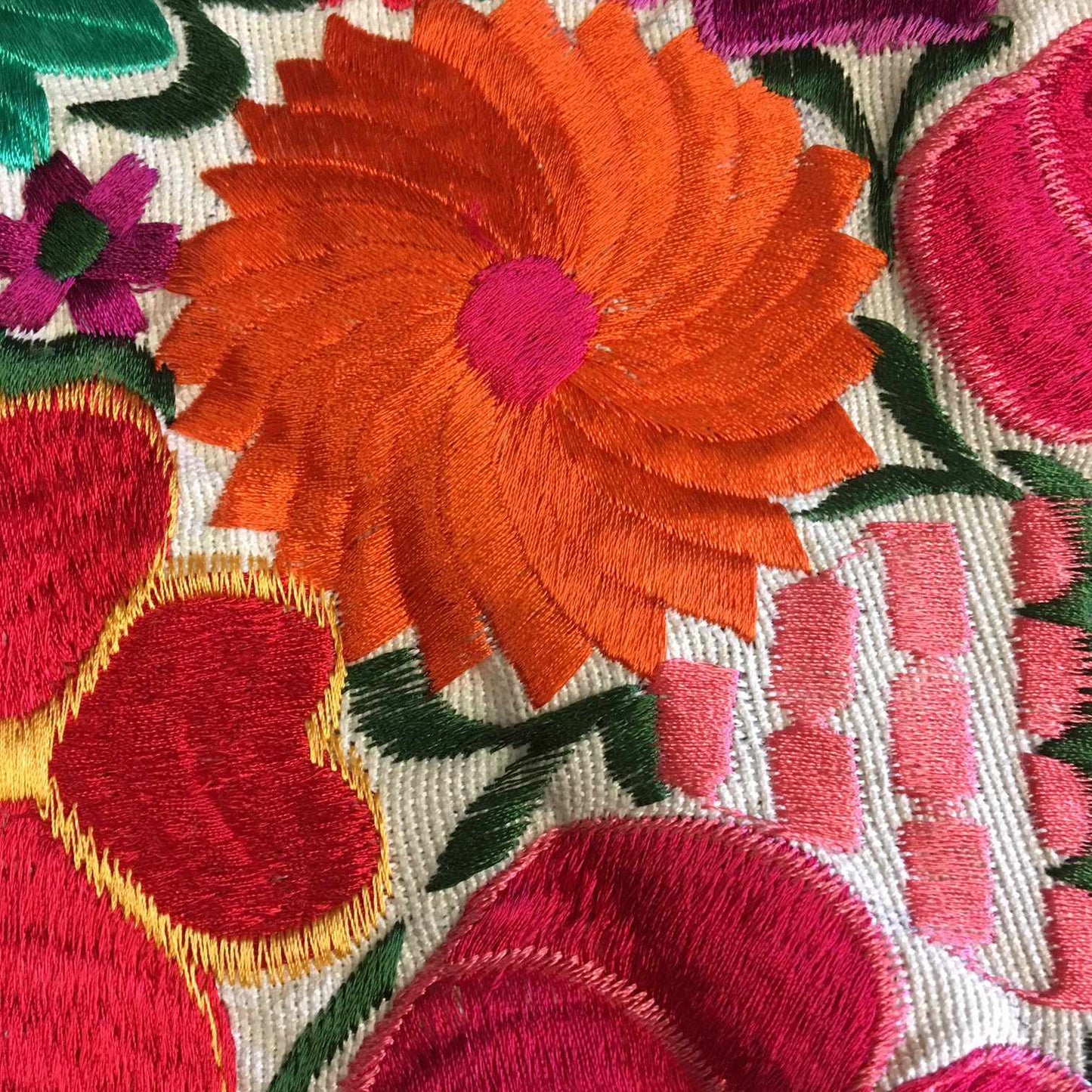 Flower Fields Embroidered Pillow Cover - Guatemala