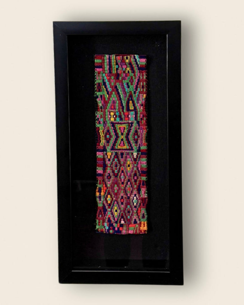 Framed Handwoven Textile (Black Frame & Background)
