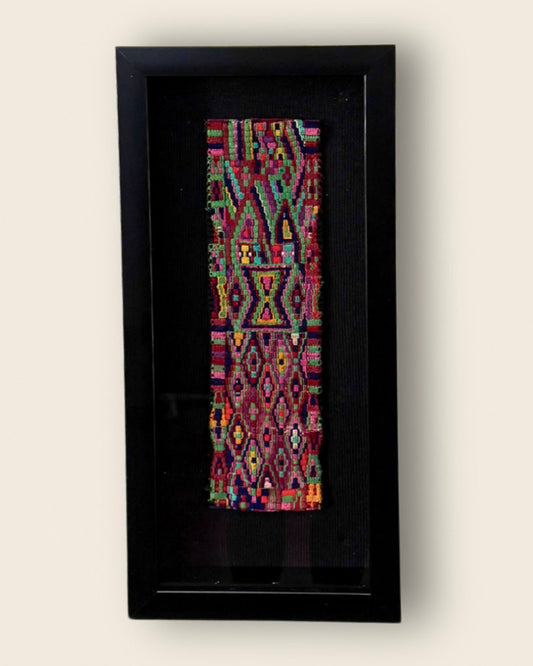 Framed Handwoven Textile (Black Frame & Background)