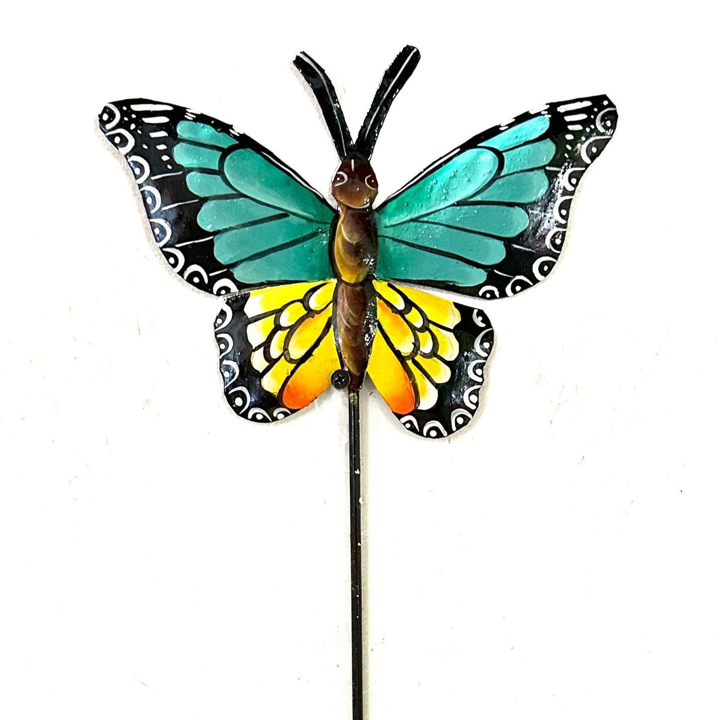 Turquoise/ Yellow Butterfly Garden Stake