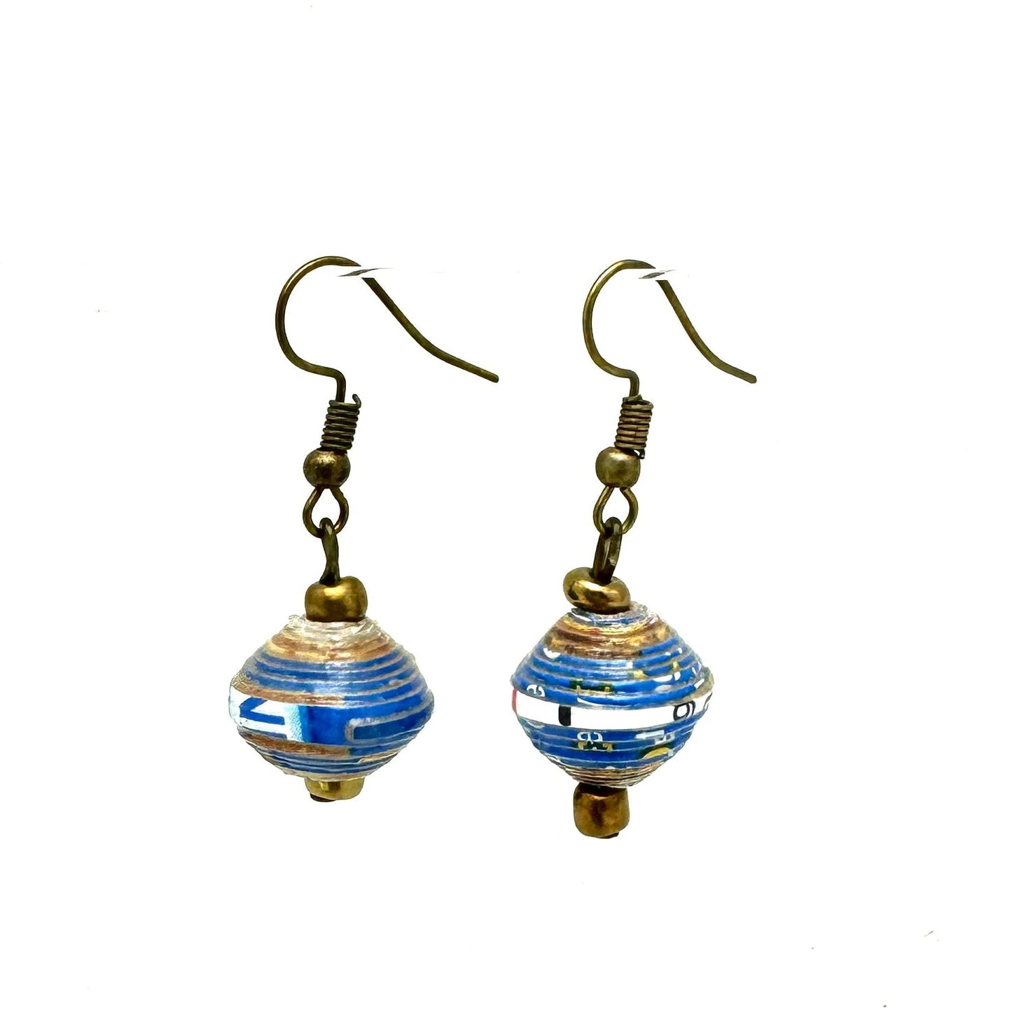 Cereal Box Bead Earrings- Blue Hues