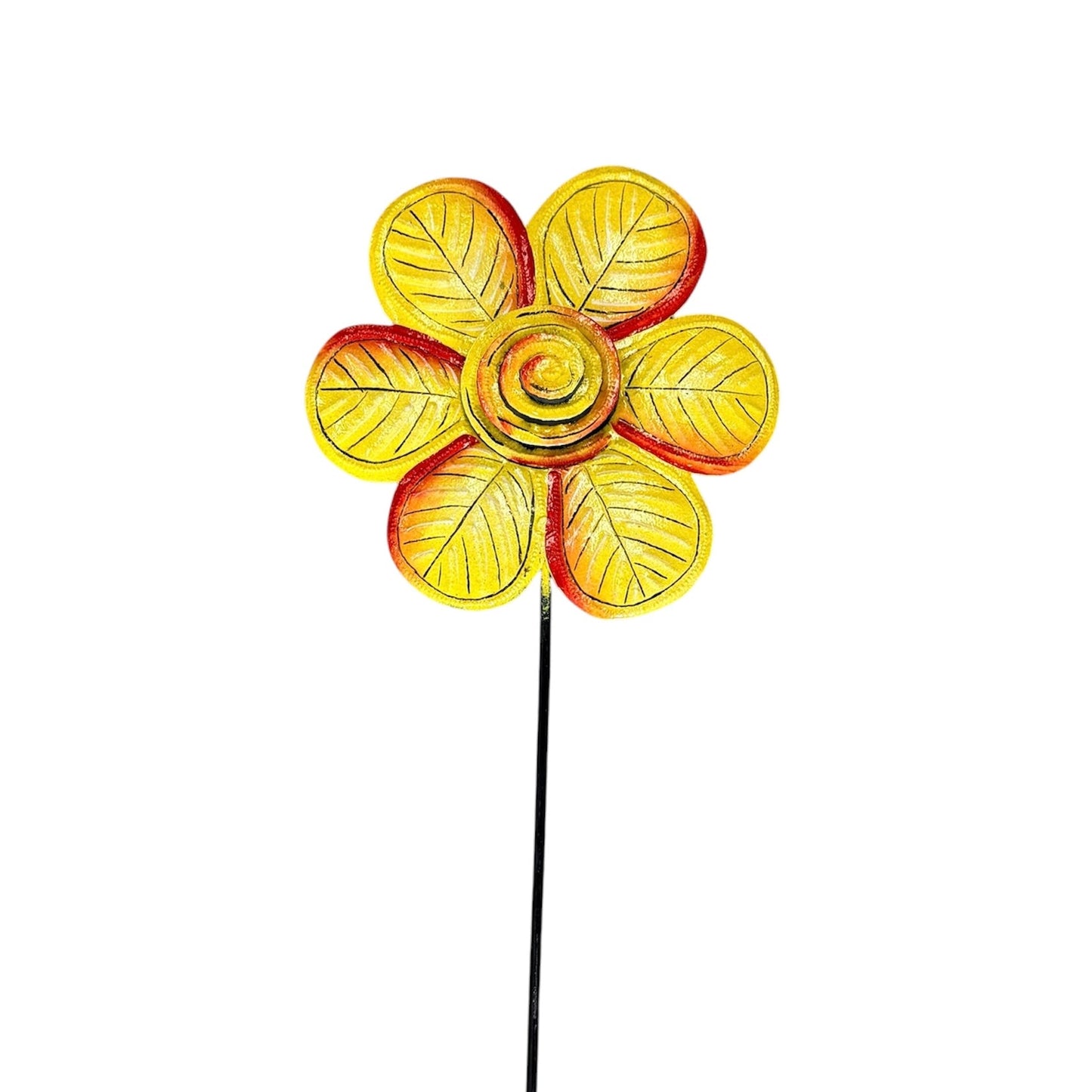 3-D Yellow Flower Garden Stake