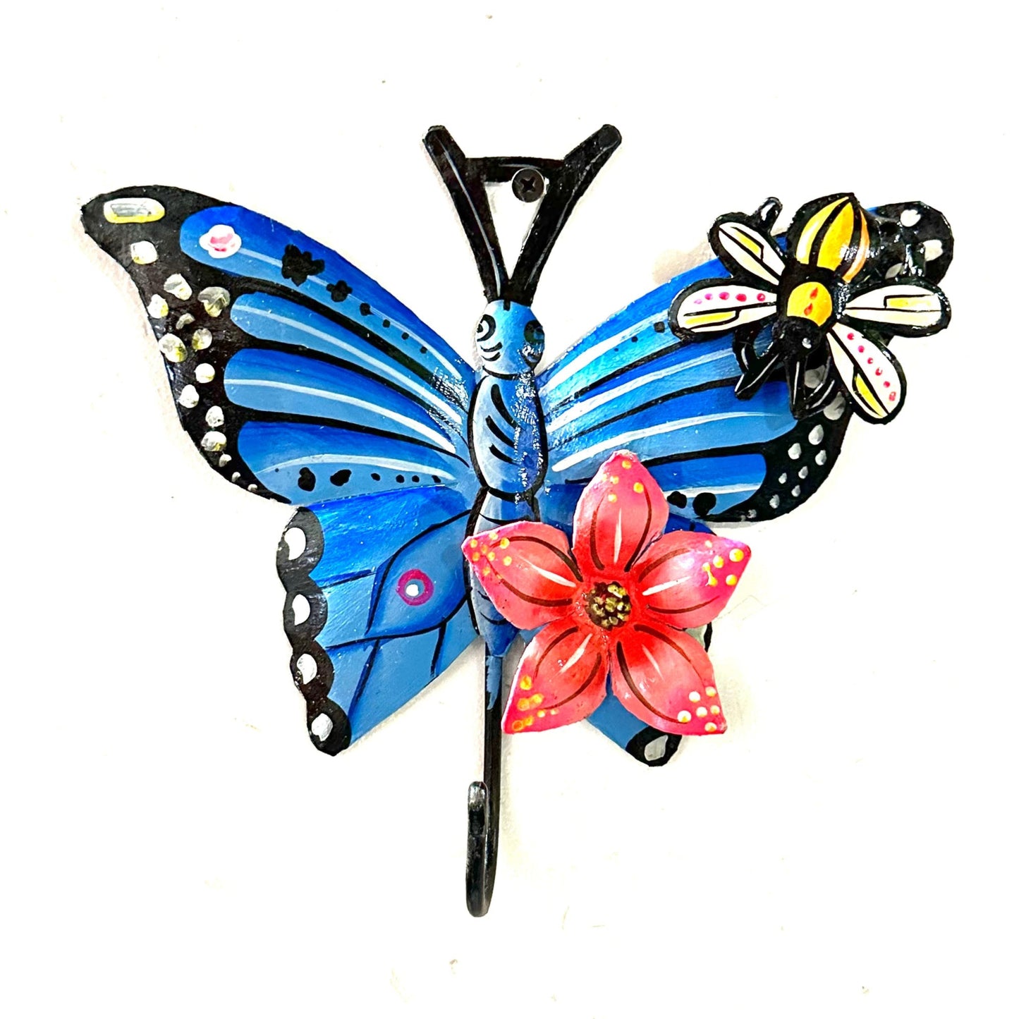Blue Butterfly and Bee Wall Hook