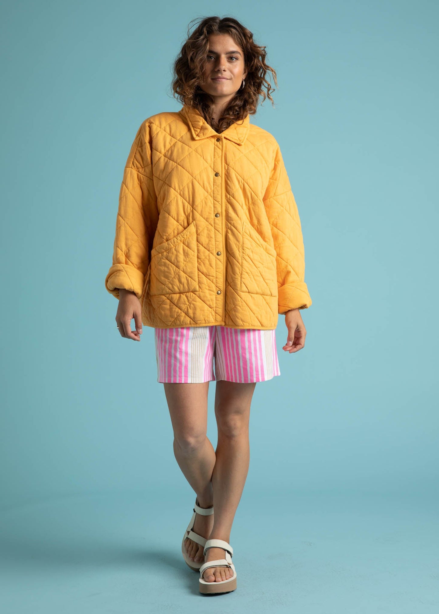 Countryside Quilted Jacket - Mango - FINAL SALE