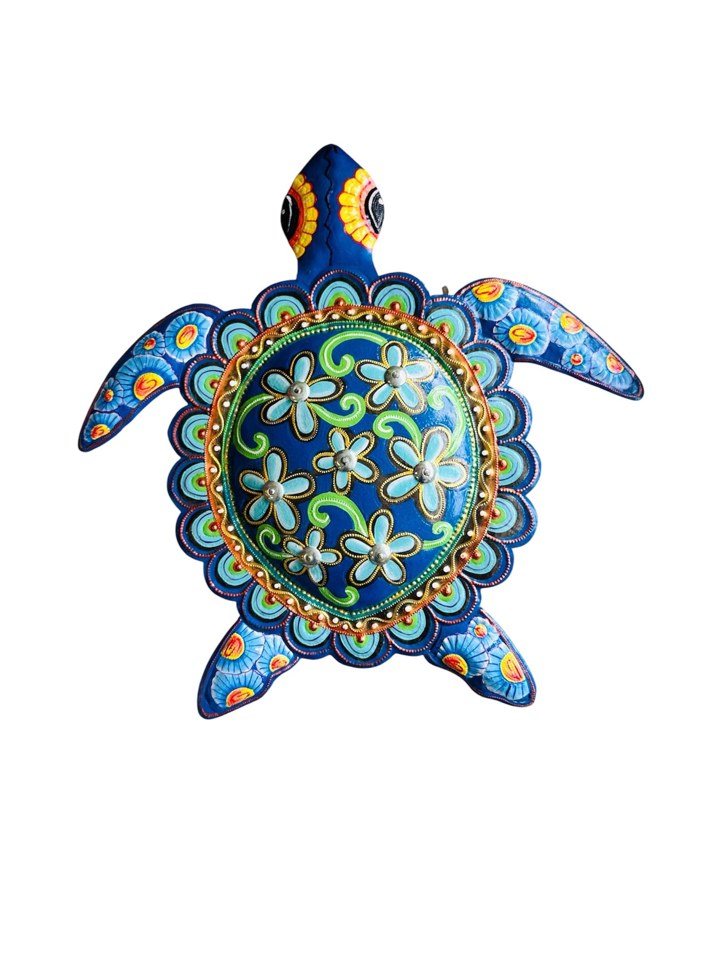 Dark Blue Floral Sea Turtle