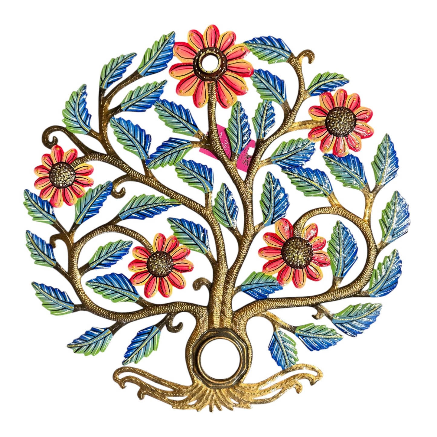 Blooming Flowers Tree of Life Oil Drum Top