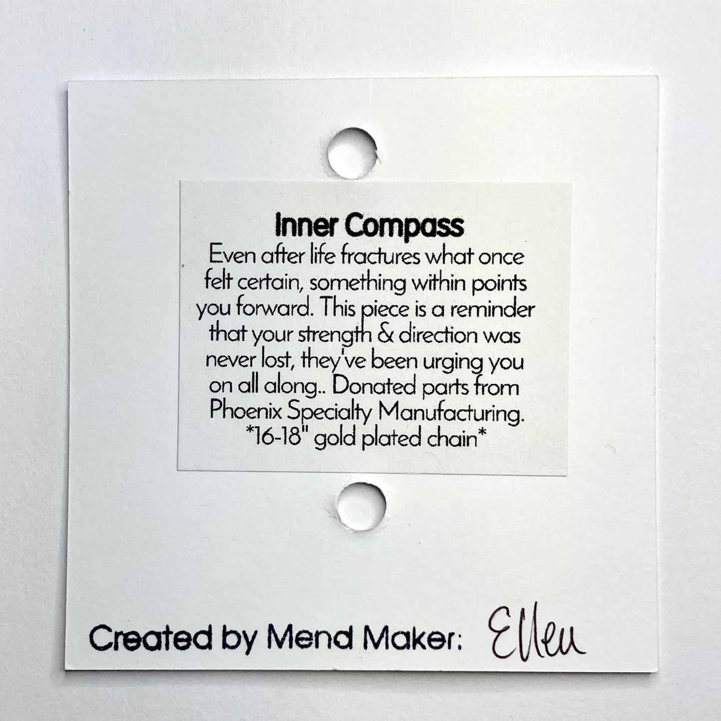 Inner Compass Necklace | Upcycled Brass Automotive Parts | Adjustable Gold Plated Chain