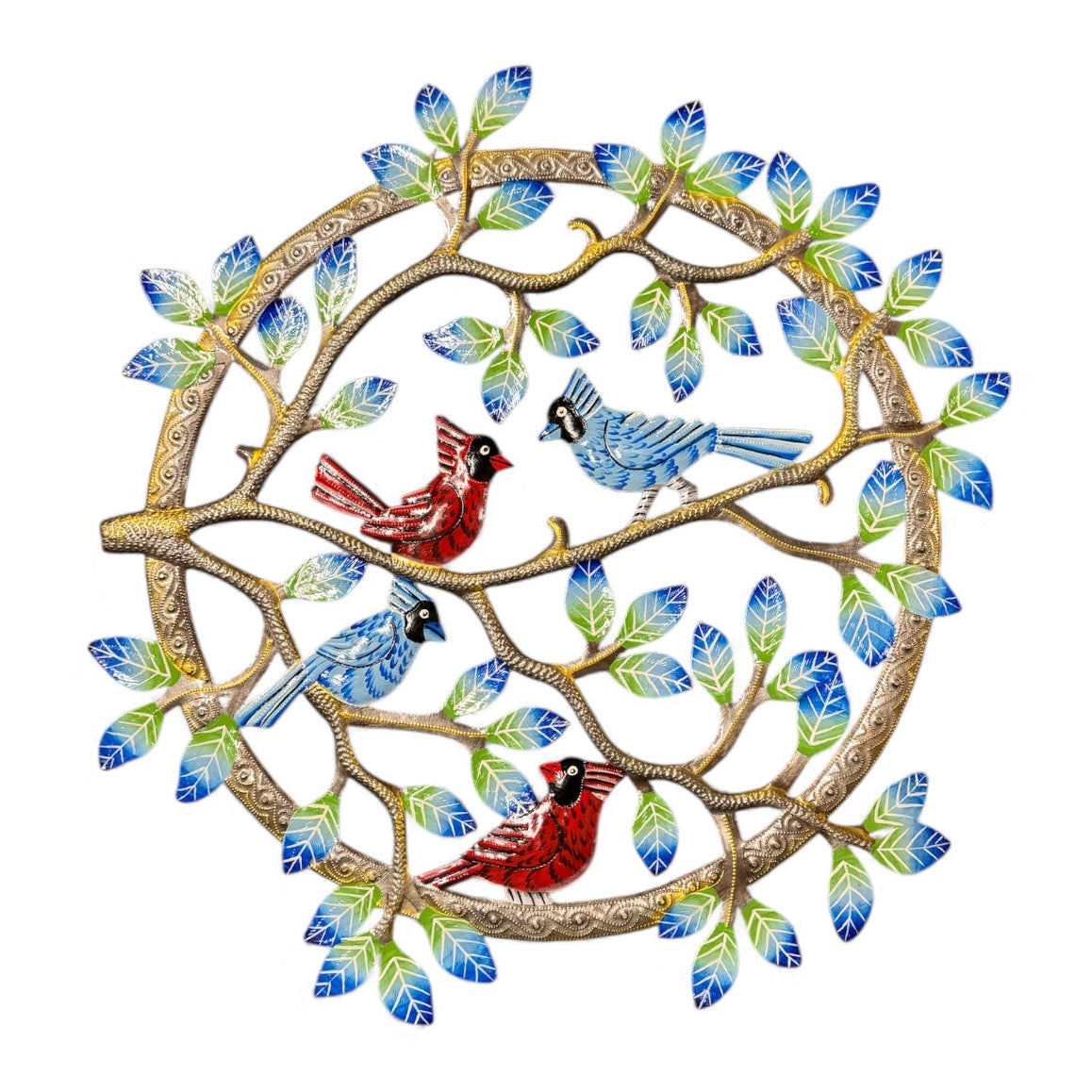 Cardinals and Jays in Tree