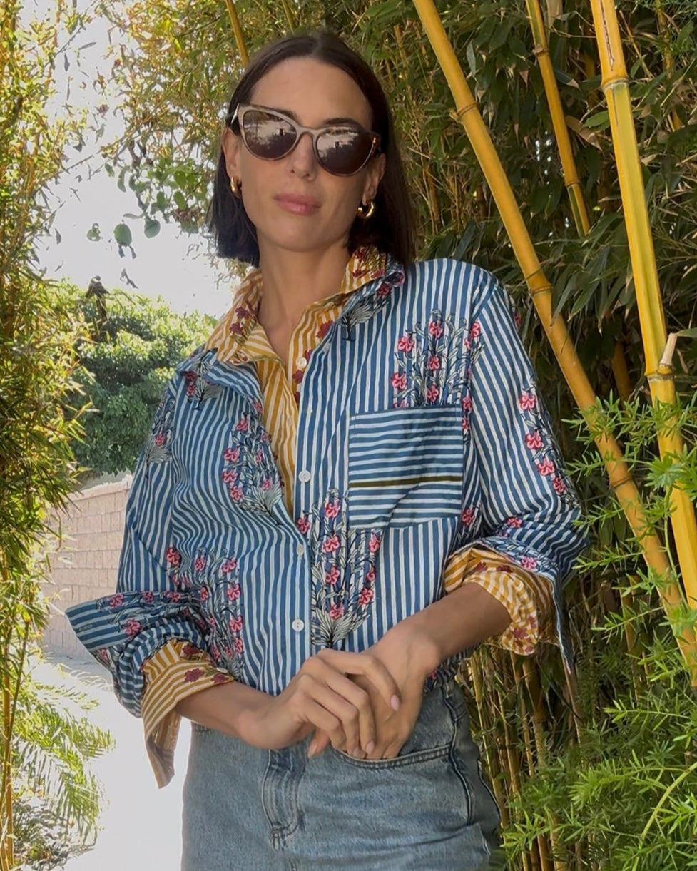 Good Boyfriend Shirt - Bali Floral Blue