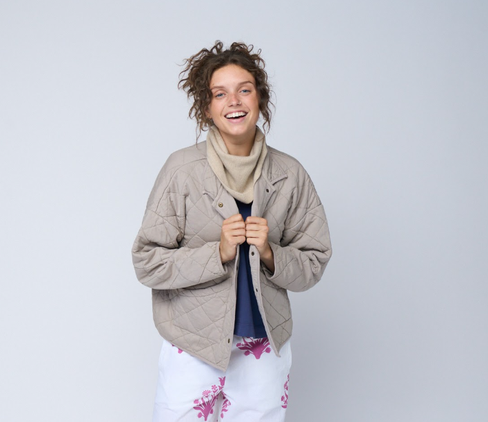 Countryside Quilted Jacket - Pebble - FINAL SALE