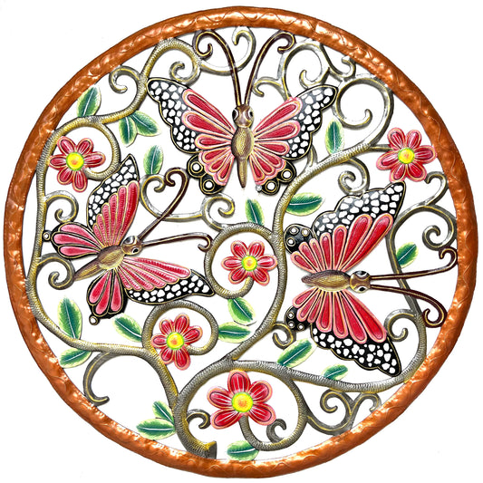 Jumbo Red & Bronze Butterflies Round