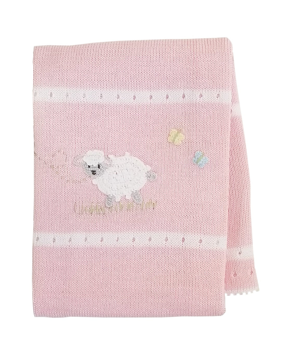Lamb Baby Blanket, Pink