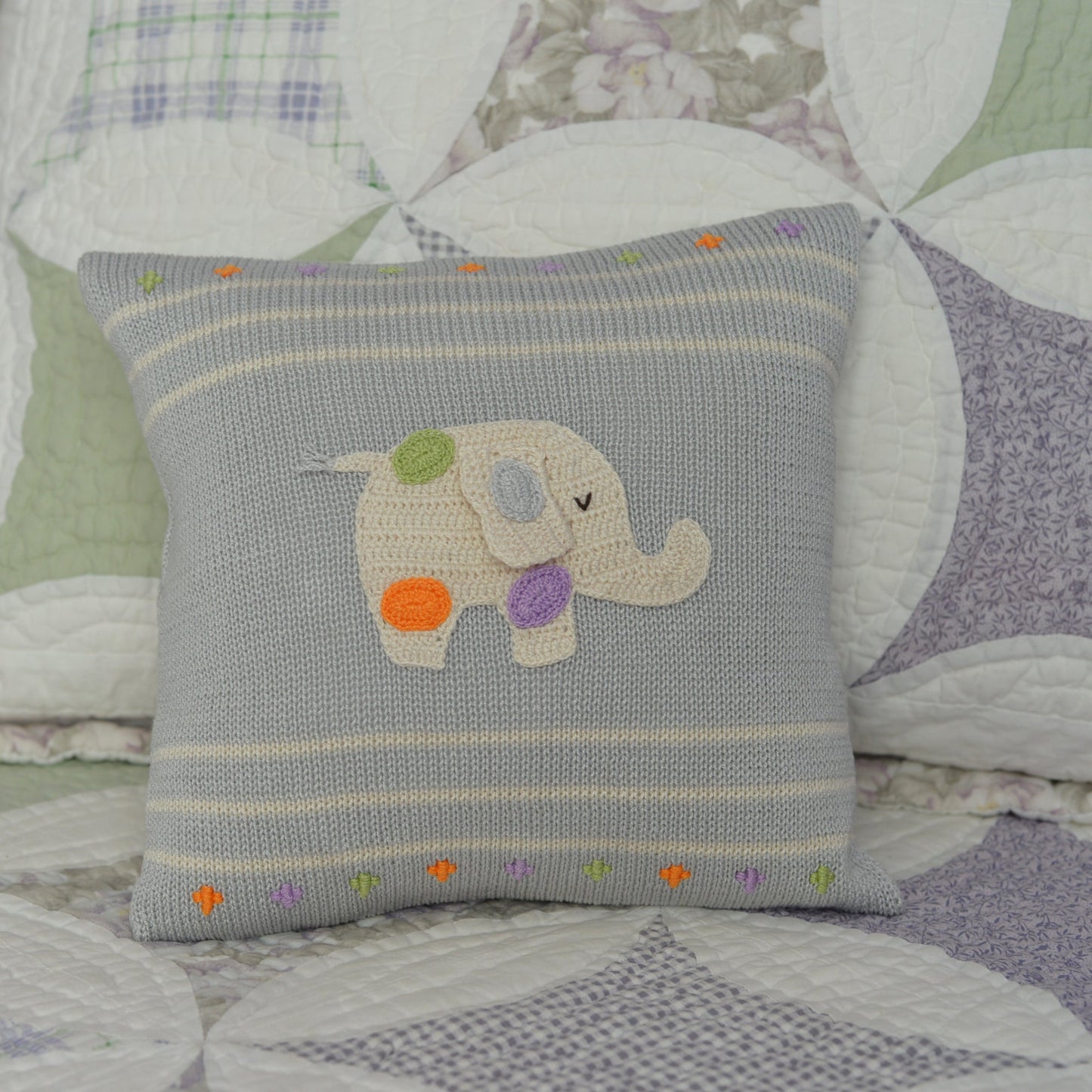 Polka Dot Elephant 10" Pillow