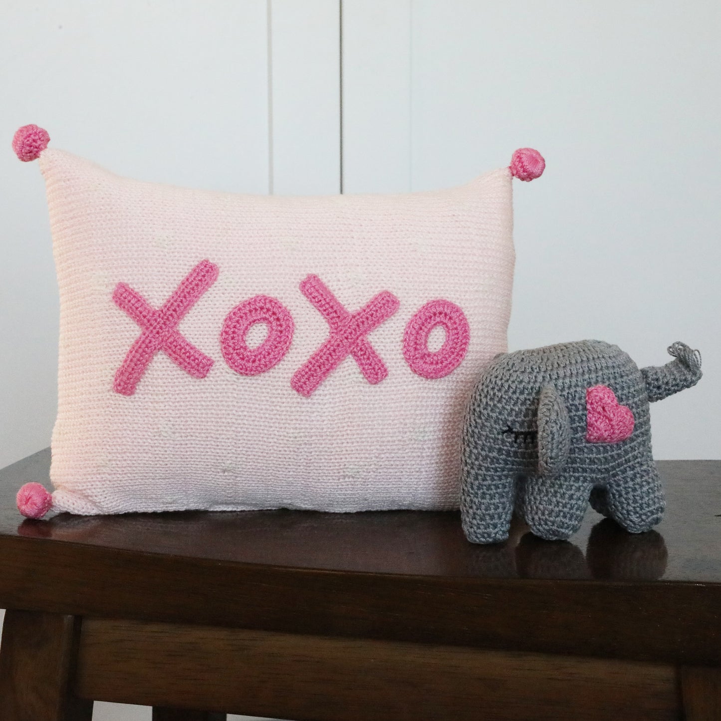 Crochet Elephant, pink