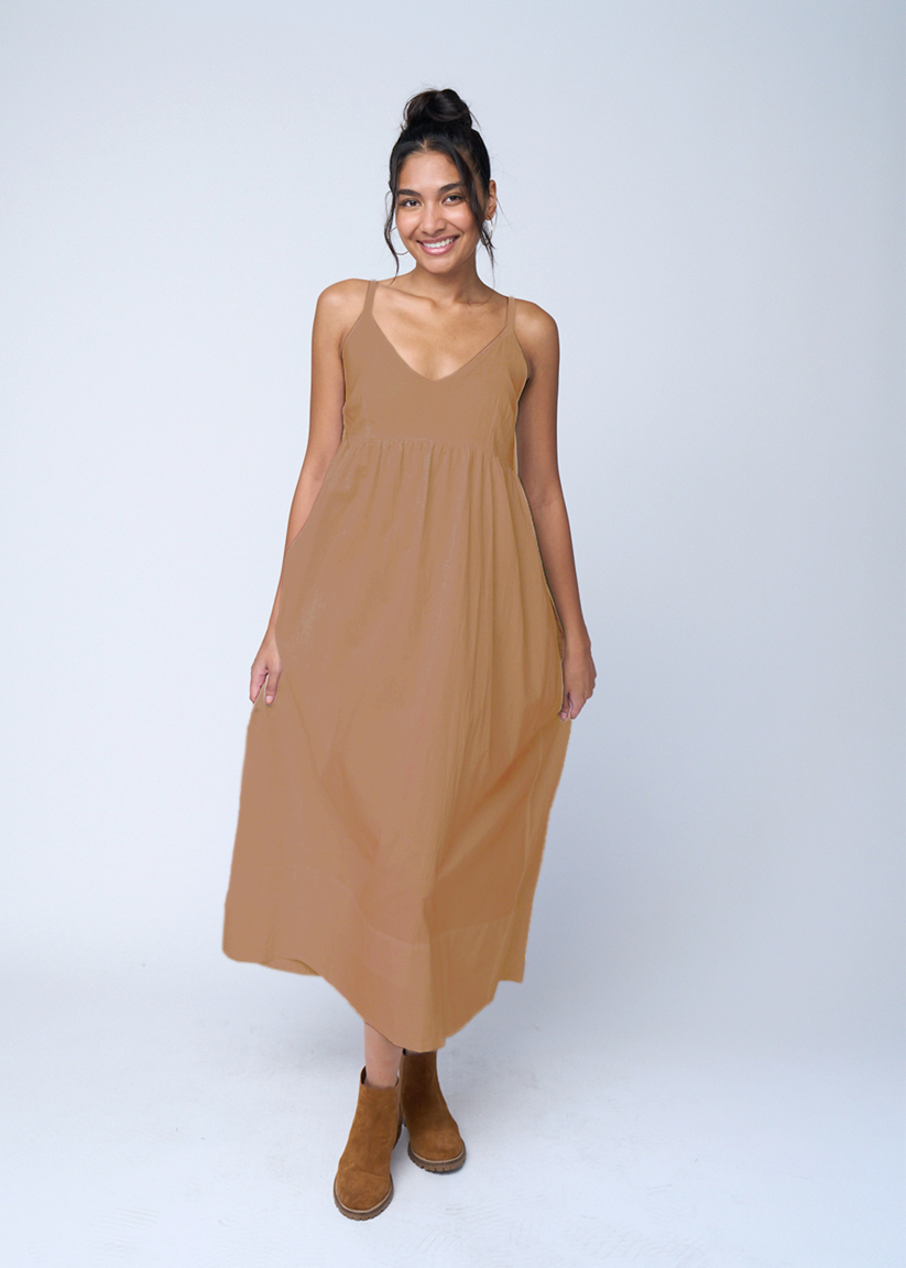 Hamptons Linen Dress - Mocha