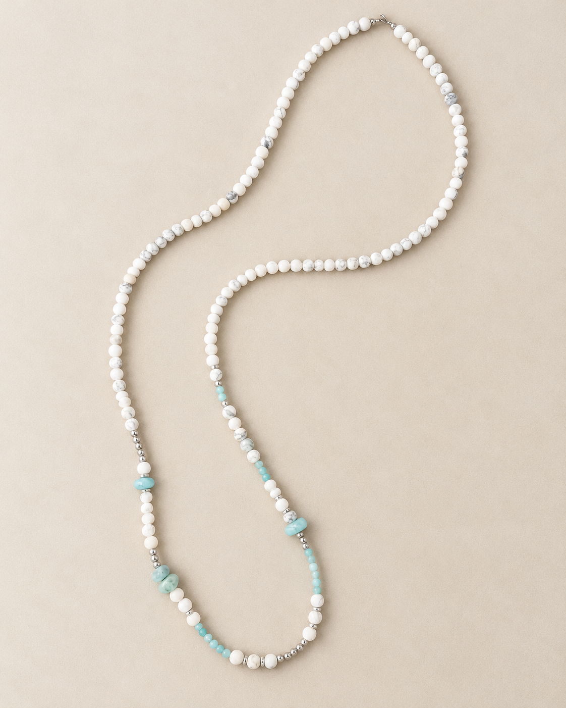 EXCLUSIVE White Howlite Necklace - Silver