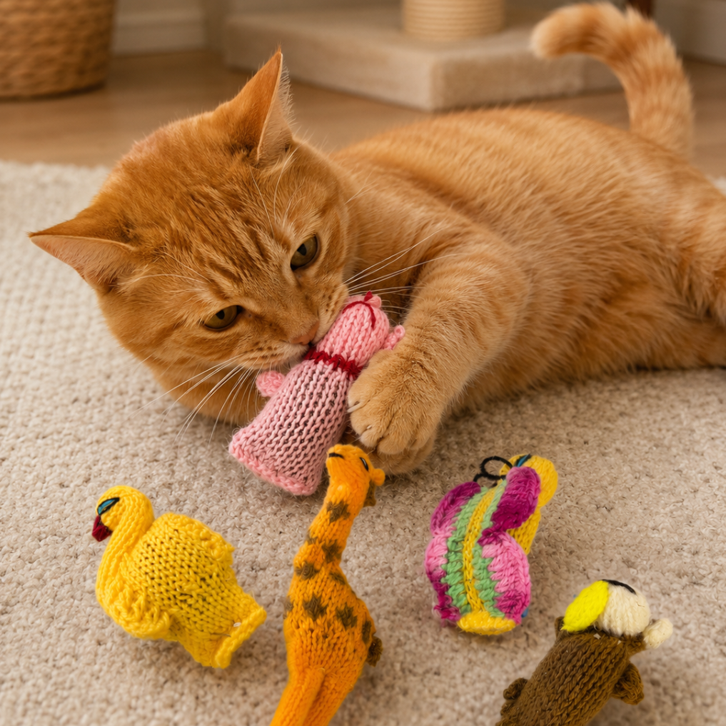 Barn Yarn Animals - Catnip Cat Toys - 50 Piece Pack