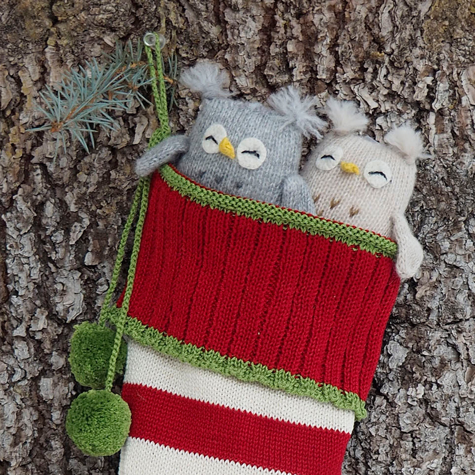 Owl with Tufts Ornament- set of 2