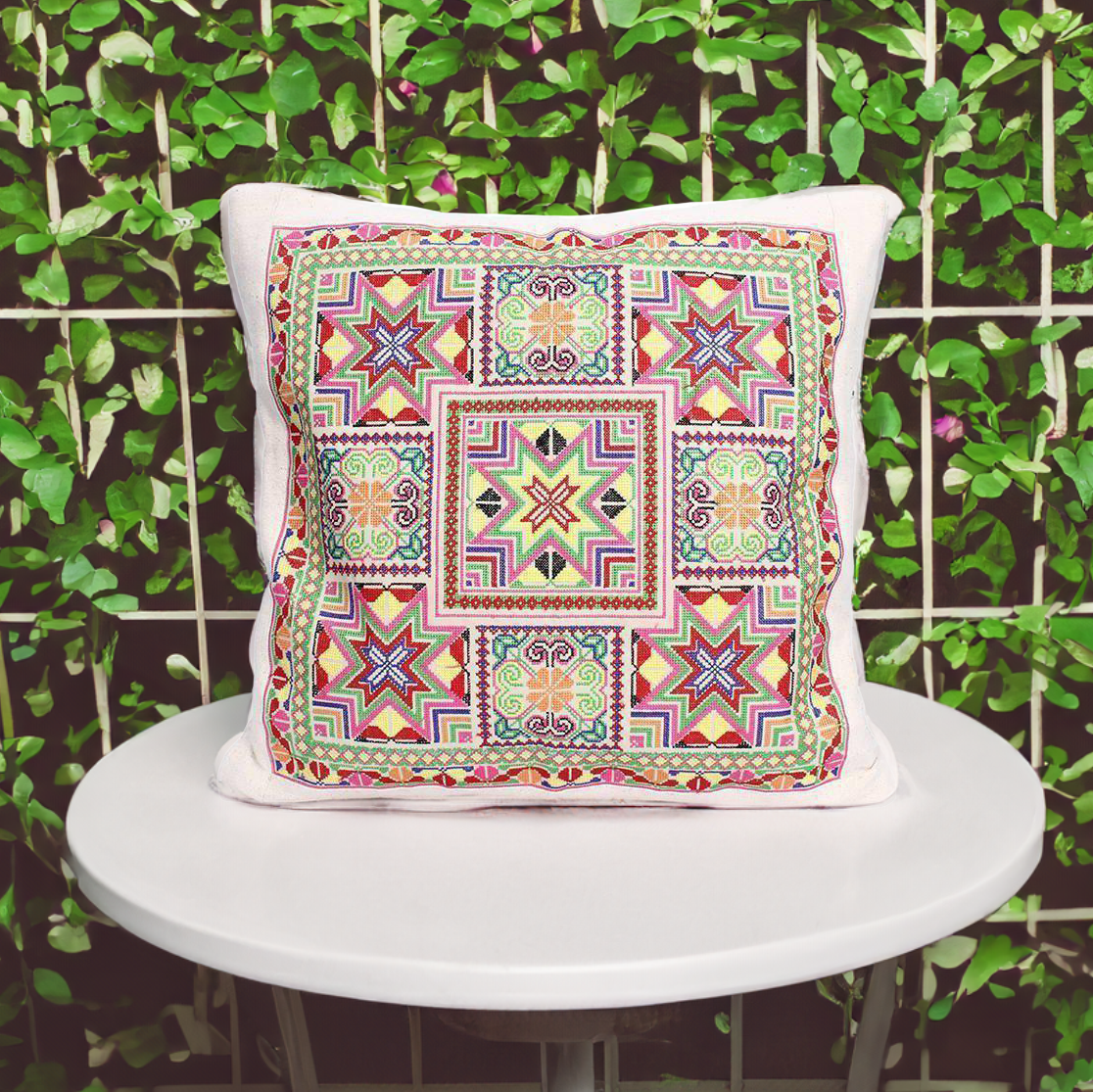 Felicity Geometric Embroidered Pillow Cover - Thailand