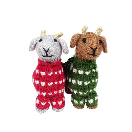 Baby Goats in Pajamas Ornaments, set of 2